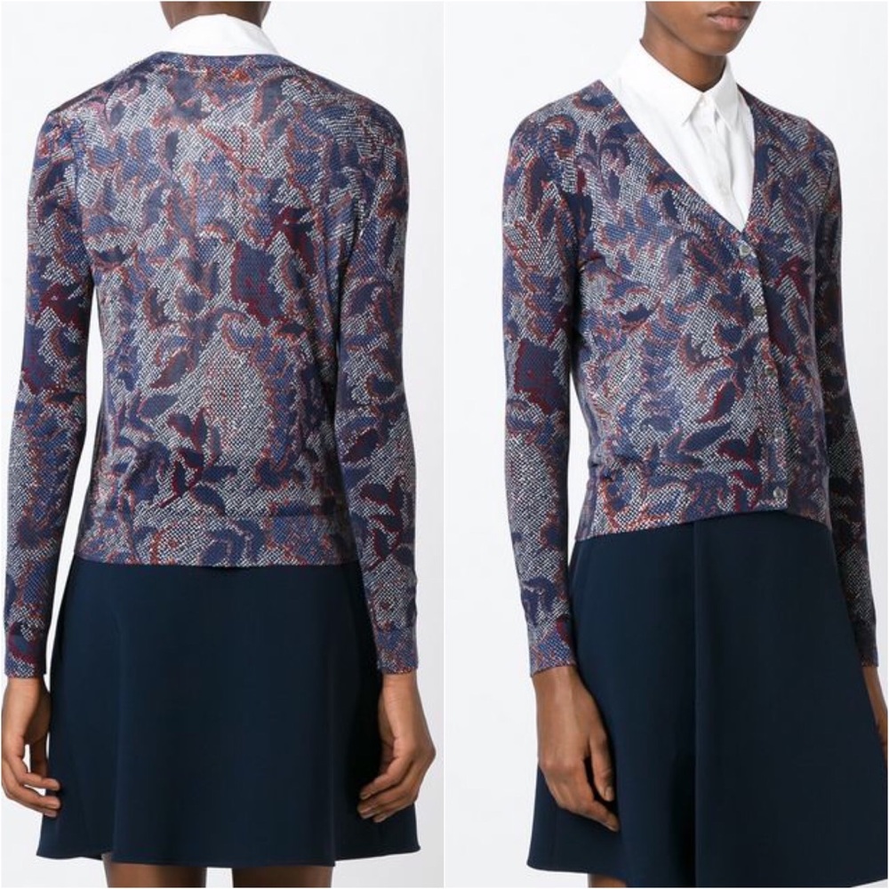 Tory Burch Foliage Print Cardigan - Picture 2 of 8